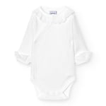 Omslagsbody, Babidu, Frills Neck, White-6 mnd