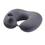 (Grey) Airplane Pillow Pressure Inflatable Neck Pillow For High-speed