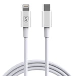 SiGN USB-C till Lightning Kabel 2.4A, 3m - Vit Vit