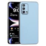 TAUYN Coque pour Oppo A74 4G, Ultra-Fin Premium PU Cuir Back et Monture en Silicone Souple Etui, Antichoc, Anti-Rayures Bumper Housse. - Bleu