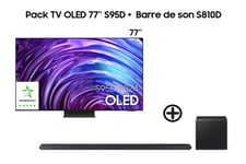 Samsung Pack TV AI OLED 77'' S95D + Barre de son ultra-fine S-Series S810D