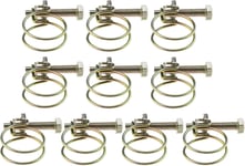 10pcs Colliers de Serrage Clips en Acier Galvanisé Double Ligne Adaptés pour Tuyau Diamètre 25-31mm Divers Tuyaux Tubes en Plastique 32mm