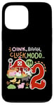 Coque pour iPhone 13 Pro Max Oink Baa Moo I'm 2 Farm Animals 2ème anniversaire 2 ans