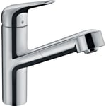 hansgrohe Focus M42 Mitigeur de cuisine 150, avec douchette extractible 1 jet, sBox, chromé, 71829000