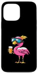 Coque pour iPhone 13 Pro Max Flamant rose amusant avec bière | BD Apres Ski