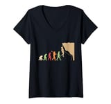 Womens Climbing Evolution Funny Climber Bolder Boulder V-Neck T-Shirt