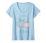 Womens He or She What Will Our Little Pumpkin Be Halloween Gender V-Neck T-Shirt