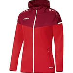 JAKO Women's Champ 2.0 Hooded Jacket, Red/Wine red, 38