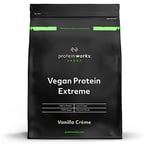 Protein Works - Vegan Protein Extreme , Added Vitamin Blend , Vegan Protein Powder , Plant Based Protein Shake , 28 Servings , Vanilla Crème , 1kg