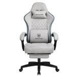 Chaise de bureau gaming - GTPLAYER - Fauteuil ergonomique inclinable - Réglable en hauteur - Gris