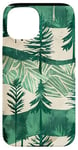 Coque pour iPhone 15 Vert Art Déco Rayé Boho Floral Forêt Pin Arbre Nature