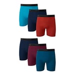 Hanes Boxer Briefs, Cool Dri Moisture-Wicking Underwear, Cotton No-Ride-Up for Men, Multi-Packs Available, 6 Pack-Dyed Assorted, X-Large