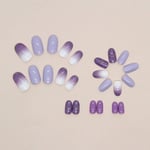 Short Round Fake Nails Glitter Nail Tips Fashion False Nails  for DIY