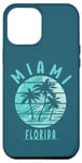 Coque pour iPhone 14 Pro Max Miami Florida Vintage Palmiers Rétro Plage Summer Surf