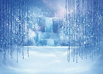 LYWYGG 10X10FT Ice and Snow White World Photography Backdrops Background Christmas Winter Snow Ice Crystal Pendant World for Children Photo Studio Props Backdrop CP-12-1010