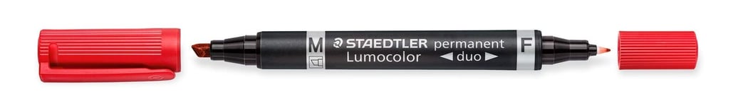 Staedtler Lumocolor Permanent Marker Pens Pack of 10 DUOS red (US IMPORT)