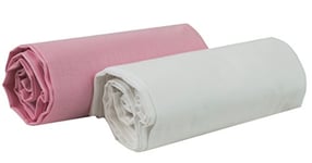 Lot de 2 draps housse pour lit de 60 x 120 cm, rose/blanc, fabriqué en Espagne