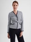 Hobbs Selena Tweed Jacket, Ivory/Multi