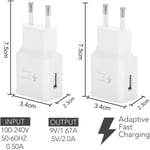 4-pakkaus 5V-2A USB power pistorasiasovitin Universal pikalaturi iPhonelle 12/11/X 8/7/6, Samsung Galaxy S22 S21 S20 S10 S5 S6 S7 S8 S9/Edge/Plu