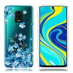 Deco Xiaomi Redmi Note 9 Pro / Xiaomi Redmi Note 9S / Xiaomi Redmi Note 9 Pro Max skal - Blå Blommor Blå