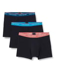 Tommy Hilfiger Men's Boxer Short Trunks Underwear Pack of 3, Multicolor (Cer Aqua/Deep Indigo/Dockside Red), XXL