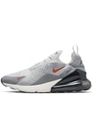 Nike Mens Air Max 270 Trainers, Grey Fog / Team Orange Sail material_Synthetic - Size UK 6