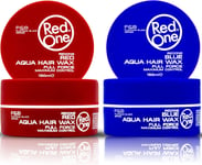 RedOne Hair Styling Aqua Wax Red & Blue 2x 150 ml | Edge Control | Hair Gel Wax