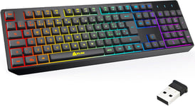 Chroma Clavier Gamers Qwerty Italie Wireless - Haute Performance - Éclairé Chromatique Sans Filaire Gaming Noir Rgb Pc Windows Mac Ps4 Xbox One [ Nouvelle Version ](Q1253)