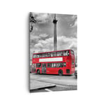 Impression sur Toile 80x120cm Tableaux Image Photo Trafalgar square taxi londres