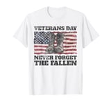 Veterans Day Never Forget the Fallen USA Flag Soldiers Boots T-Shirt