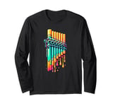 Dripping Paint Pan Flute Instrument Pan Flautist Flutist Long Sleeve T-Shirt