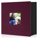 Lanpn Album Photo 10x15 600 Pochette, Grand Format Lin Tissu Album pour Horizontal Vertical Photos Violet