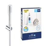 GROHE Vitalio Get Stick & QuickGlue S1 – 1 Spray Hand Shower Set (Water Saving 9.5 l/min Flow Limiter, Anti-Limescale System, Twist Free Hose 1.5 m 1/2" x 1/2", Wall Shower Holder), Chrome, 27459000