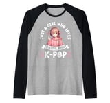 Just a Girl Who Loves Anime and K-Pop Anime Merch Japanese Raglan Baseball Tee