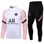 Paris Saint-Germain Liverpool Brasilien Marseille långärmad tröja vuxen barnkläder halv dragkedja träningsdräkt White Pink L