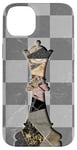 Coque pour iPhone 14 Plus Jeu d'échecs Gambit Marbling Queen Échiquier à carreaux