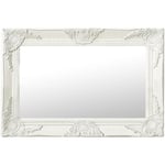 Maisonchic - Miroir mural Miroir Salle de bain / Style baroque 60x40 cm Blanc