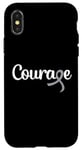 Coque pour iPhone X/XS Cancer du cerveau - Courage avec noeud ruban gris