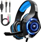 GM-1 Filaire Casque de Jeu pour PS4 PS5 PC Xbox Series, 3,5 mm, Deep Bass stéréo Surround Sound, avec Microphone antibruit, pour Ordinateurs Portables, tablettes, Mac