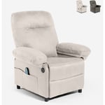 Fauteuil relax inclinable avec port usb et repose-pieds Noemi Couleur: Gris