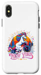 Coque pour iPhone X/XS Licorne New York America Vélo pour hommes, femmes, garçons, filles