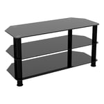 AVF Universal Black Glass and Black Legs TV Stand For up to 55" TVs