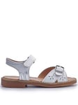 Start-Rite Holiday Girls White Soft Leather Easy Adjustable Riptape Summer Sandals - White