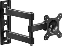 Support Mural TV Rotation 360 pour 10-32 Pouces TV, Bras TV Mural Articulé Poids de 15 kg - Fixation Murale TV VESA 75x75 & VESA 100x100/Support Television Mural Pivotant Inclinable STE311-B Noir