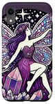 Coque pour iPhone XR Illustration de fée en cristal violet améthyste