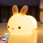 Veilleuse Enfant,Veilleuse Bébé Fille Lapin ,Veilleuse Led Rechargeable usb Electrique Portable,Lampe de Chevet Nuit Multicolore,Cadeau Anniversaire