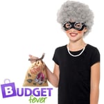 Deluxe Gangsta Granny Kit Kids Fancy Dress David Walliams Book Week Costume Set