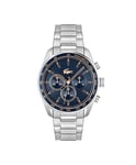 Lacoste Chronograph Quartz Watch for Men Boston Collection with Silver Stainless Steel Bracelet - 2011380