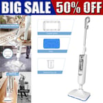 Electric Steam Mop Held Cleaner Steamer Floor White Lightweight with 2 Mop Pads