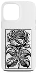 Coque pour iPhone 13 Pro Max Rose romantique avec cadre